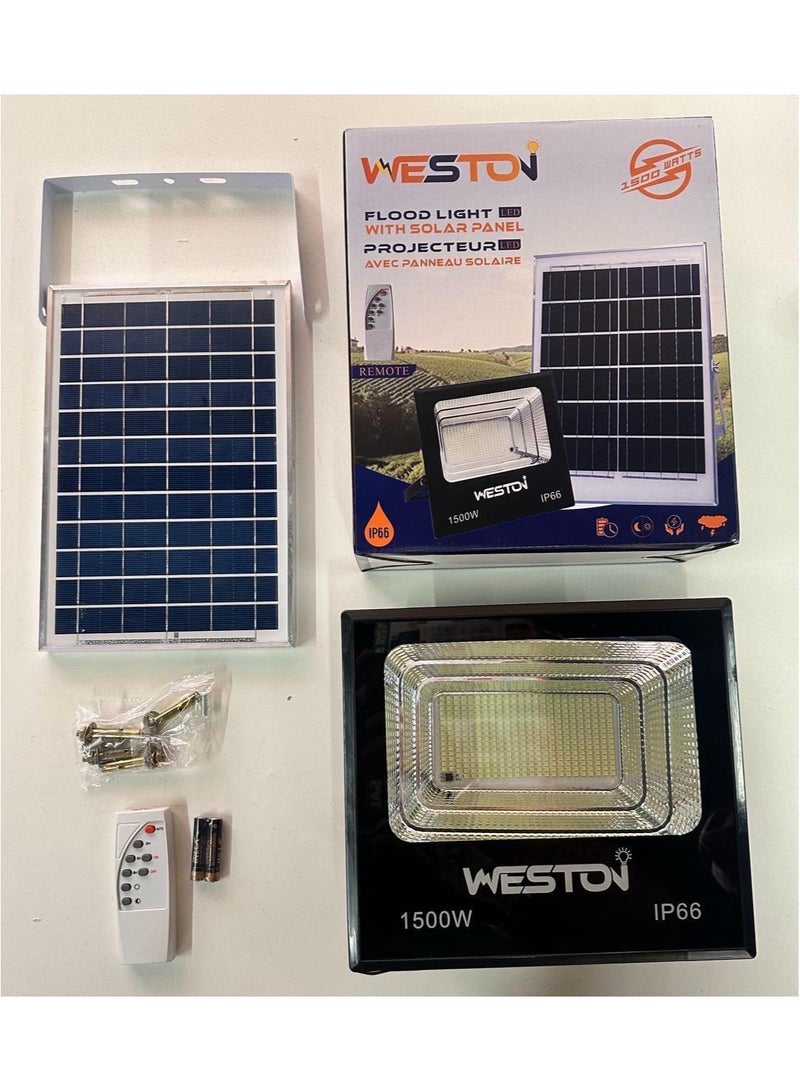 Regal Led Solar Flood Light 1500W Remote Control Waterproof 6500K White Light