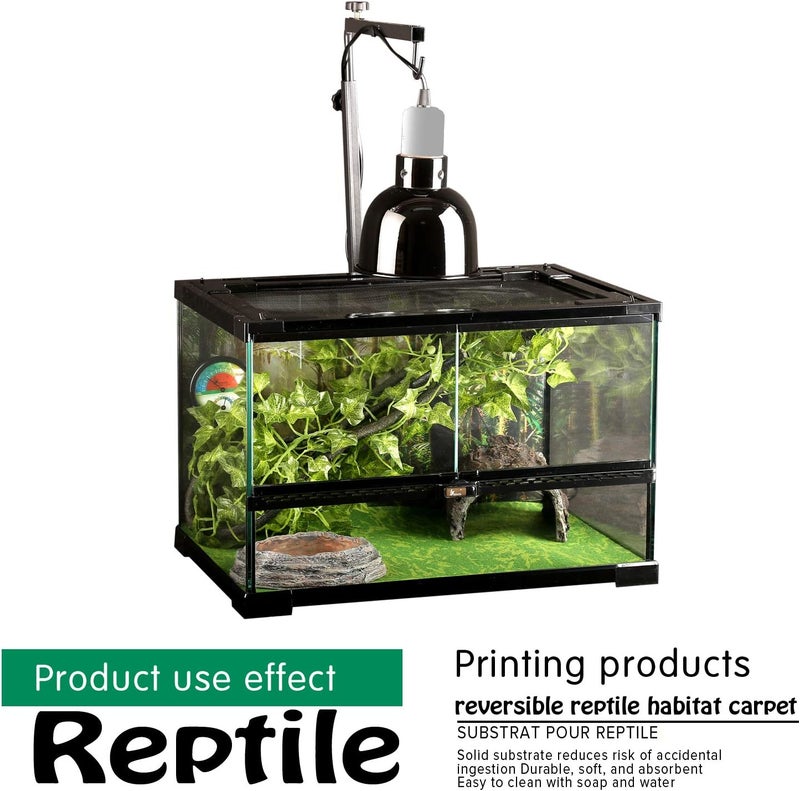 MCLANZOO Reptile Carpet, 30 * 12in Pet Terrarium Liner,Reptiles Cage Mat/Substrate for Snakes, Chameleons, Geckos and Kitchen Use(2sheets) with Tweezers Feeding Tongs - Image 5