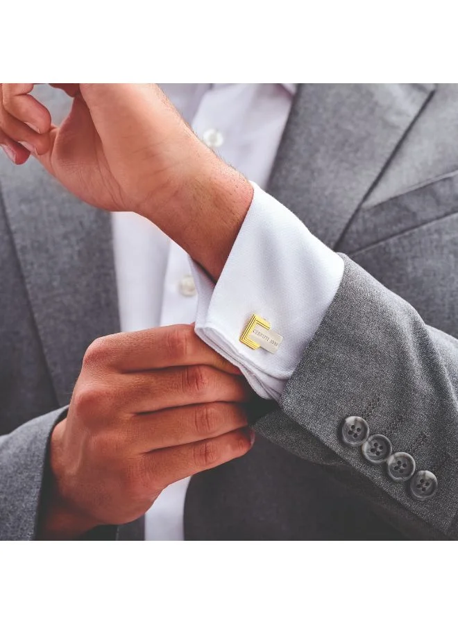 شيروتي 1881 Cadre Silver and Gold Plated Cufflinks for Men