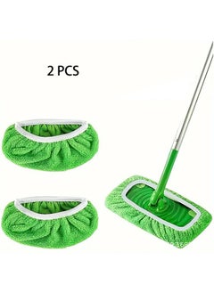 2 PCS Reusable Mop Pads, Flat Floor Mop Cloth, Washable And Durable Replacement Mop Cloth, Compatible with Pads for Wet & Dry Sweeping Cloths Mop Head Replacement for Household Cleaning(Mop Not Included)
