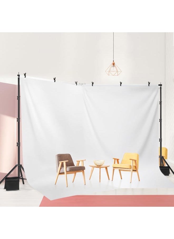 JS JULIUS STUDIO Julius Studio [Enhanced Heavy Duty] 20.1 x 8 ft. (W x H) Backdrop Stands, 300° Degree Crossbar Rotatable Angle Adjustable Double Dual Crossbar Extender Mount, Strong Background Support, JSAG794  - Image 3