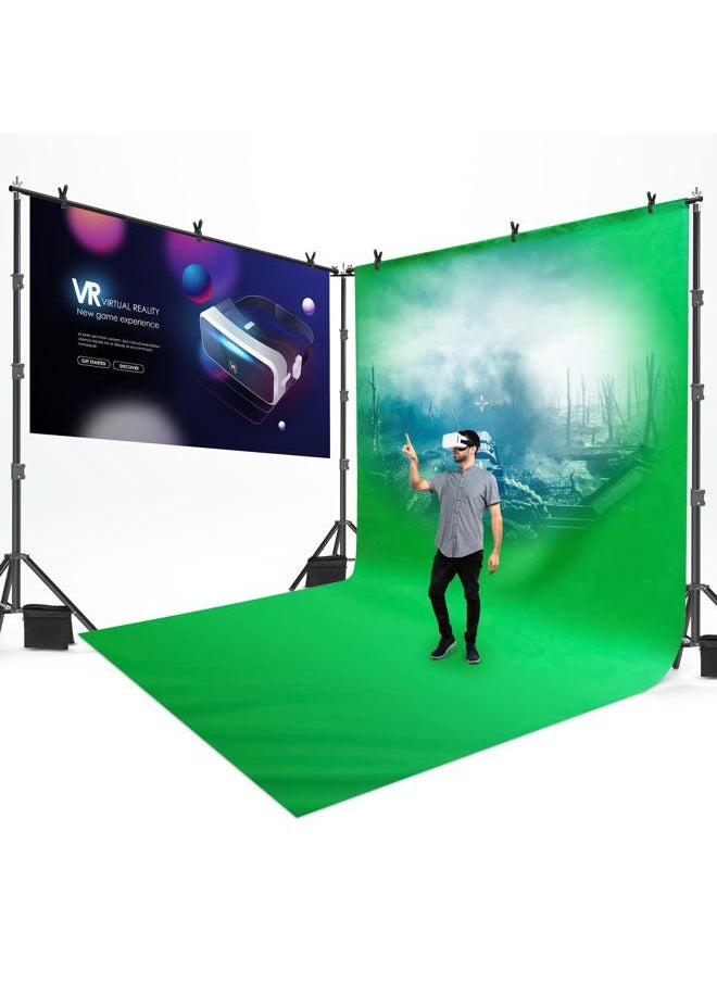 Julius Studio [Enhanced Heavy Duty] 20.1 x 8 ft. (W x H) Backdrop Stands, 300° Degree Crossbar Rotatable Angle Adjustable Double Dual Crossbar Extender Mount, Strong Background Support, JSAG794