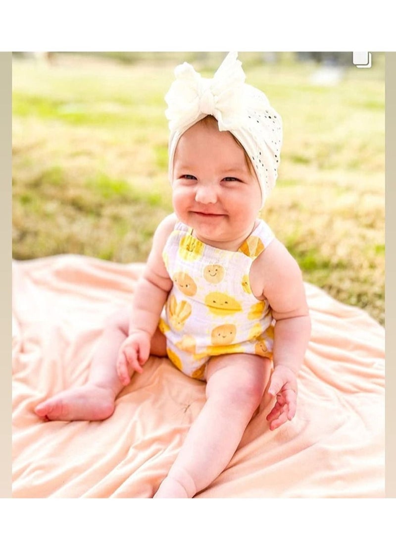 SYOSI SYOSI Baby Turban Breathable Soft Turban Hats Beanie Caps Headwraps Little Girl Hat with Bow Hat Toddlers Soft Turban Knotting Hats Cap for Baby Girls Infants Toddlers Kids 6 Pack  - Image 3