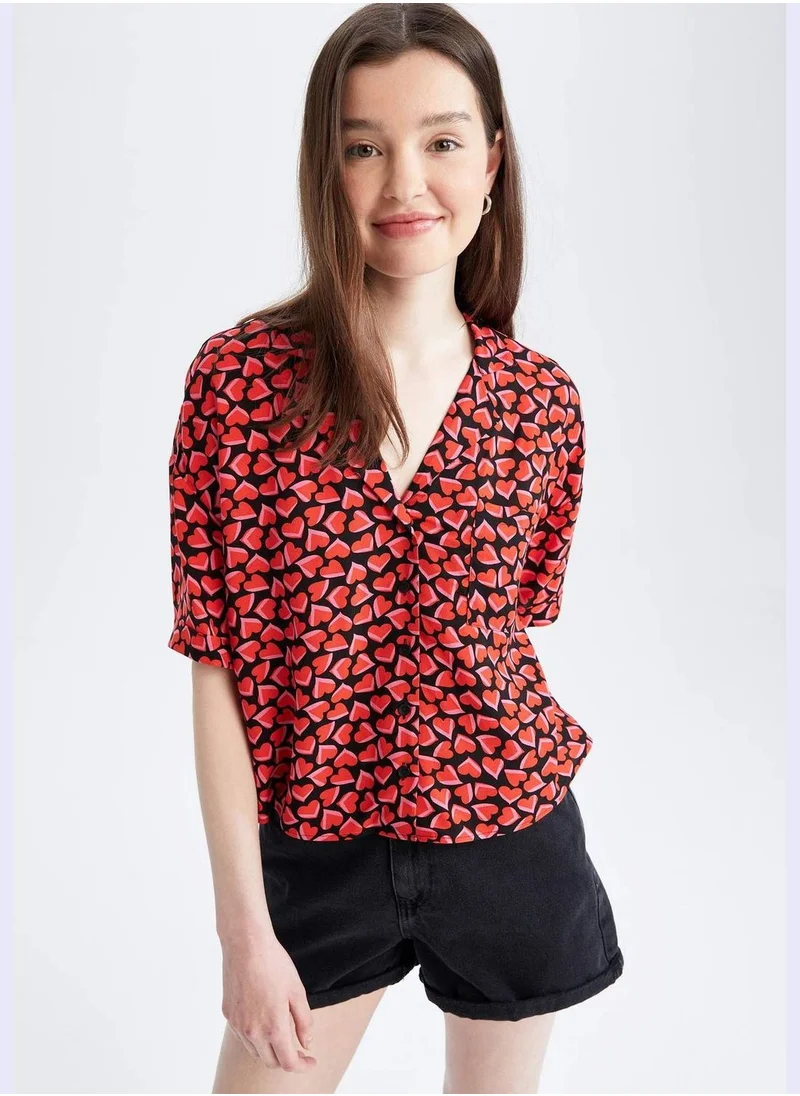 DeFacto Patterned Short Sleeve T-Shirt