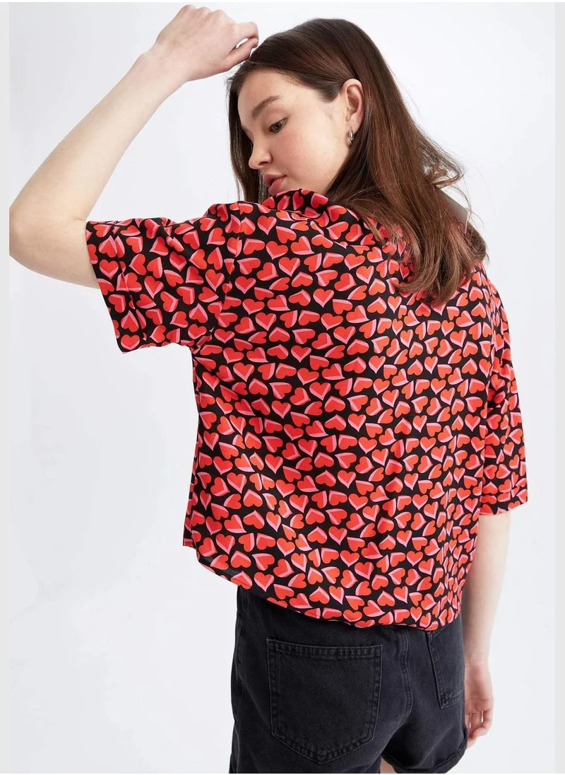 DeFacto Patterned Short Sleeve T-Shirt