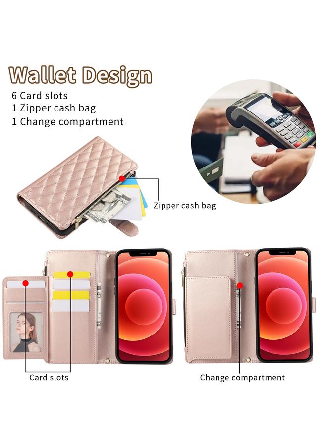 اس-توب جراب هاتف iPhone 11 من الجلد مع سحاب معيني الشكل - Image 4