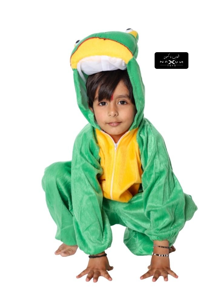 بريميم بدلة ضفدع لطيفة للأطفال مع قبعة – زي تنكري ناعم للأولاد والبنات - Image 3