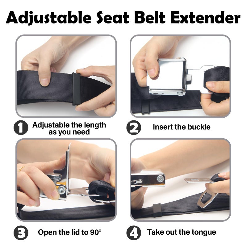 Coolrunner 2 in 1 Airplane Seat Belt Extender, Coolrunner Adjustable 7-32" Airplane Seatbelt Extender - FITS ALL Airlines - Free Carrying Case - Image 4
