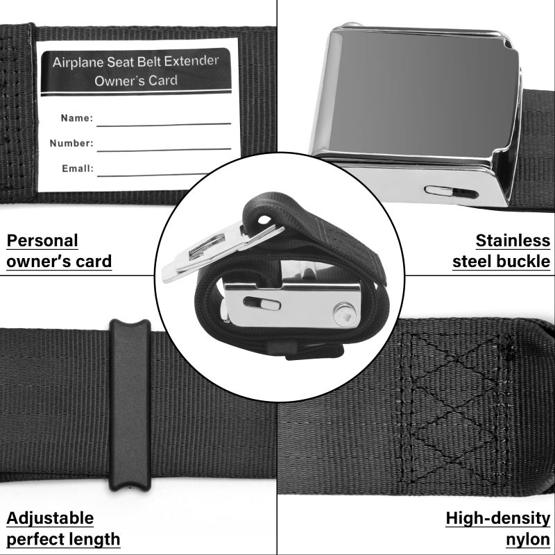 Coolrunner 2 in 1 Airplane Seat Belt Extender, Coolrunner Adjustable 7-32" Airplane Seatbelt Extender - FITS ALL Airlines - Free Carrying Case - Image 3