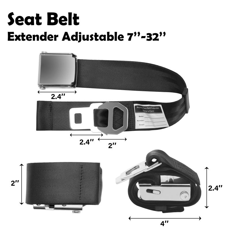Coolrunner 2 in 1 Airplane Seat Belt Extender, Coolrunner Adjustable 7-32" Airplane Seatbelt Extender - FITS ALL Airlines - Free Carrying Case - Image 2