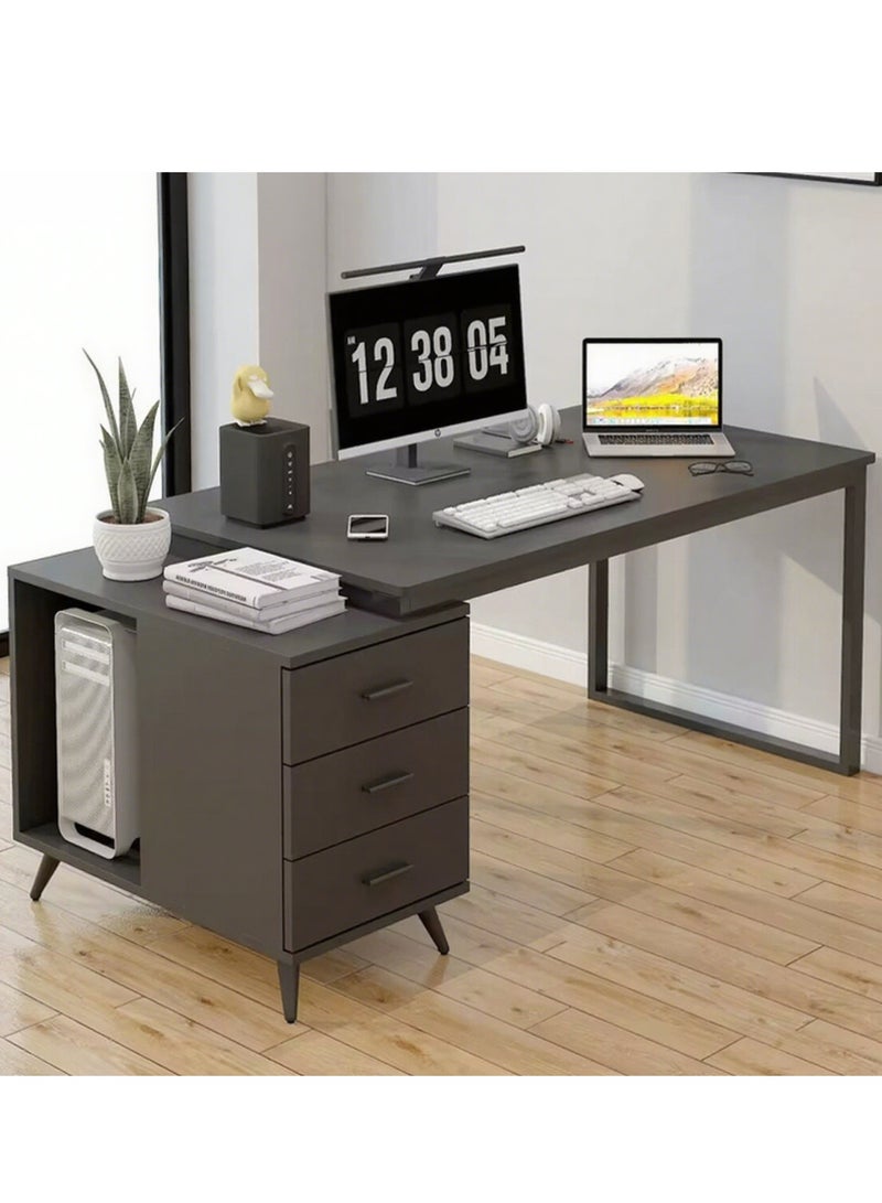مكتب متعدد الوظائف مكتب الكمبيوتر جدول الدراسة مع خزانة التخزين ، 120 سم محطة العمل جدول مع الدرجات للمنزل والمكتب