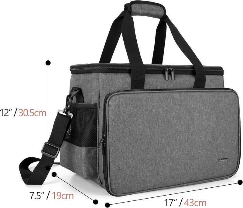 LUXJA Sewing Machine Carrying Bag with Removable Padding Pad, Tote Bag for Sewing Machine and Extra Sewing Accessories, Gray - Image 4