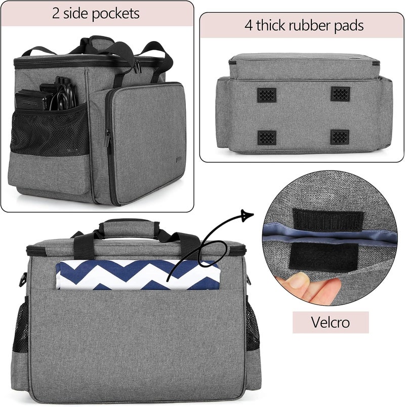 LUXJA Sewing Machine Carrying Bag with Removable Padding Pad, Tote Bag for Sewing Machine and Extra Sewing Accessories, Gray - Image 3