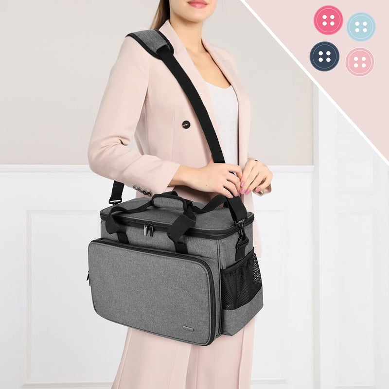 LUXJA Sewing Machine Carrying Bag with Removable Padding Pad, Tote Bag for Sewing Machine and Extra Sewing Accessories, Gray - Image 5