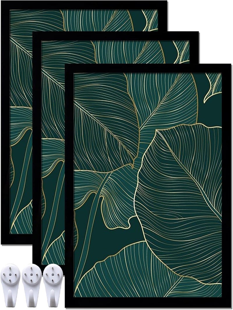 keibiubu مجموعة إطارات صور سوداء مقاس 8×12 بوصة من 3 قطع، إطارات صور عالية الشفافية لمقاس 8 × 12 بوصة للصور والملصقات والشهادات واللوحات القماشية والتركيبات، لجدار المعرض أو سطح المكتب، أفقي أو رأسي، مقاس 8 × 12 بوصة - Image 1