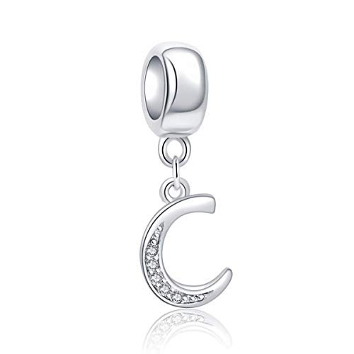 SOUKISS Letter C Charm Sterling Silver 925 Initial A-z Alphabet Beads Name Charm for Bracelet Charms - Image 1
