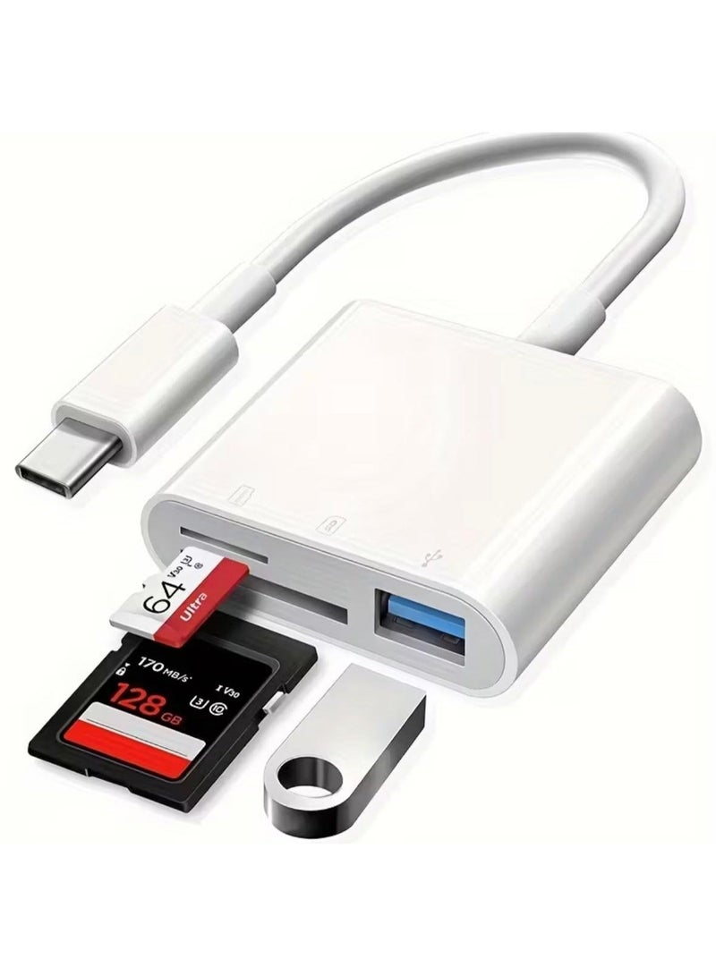 قارئ بطاقات SD ثلاثي الوظائف بمنفذ USB-C - نقل سريع وتوصيل سهل - Image 1
