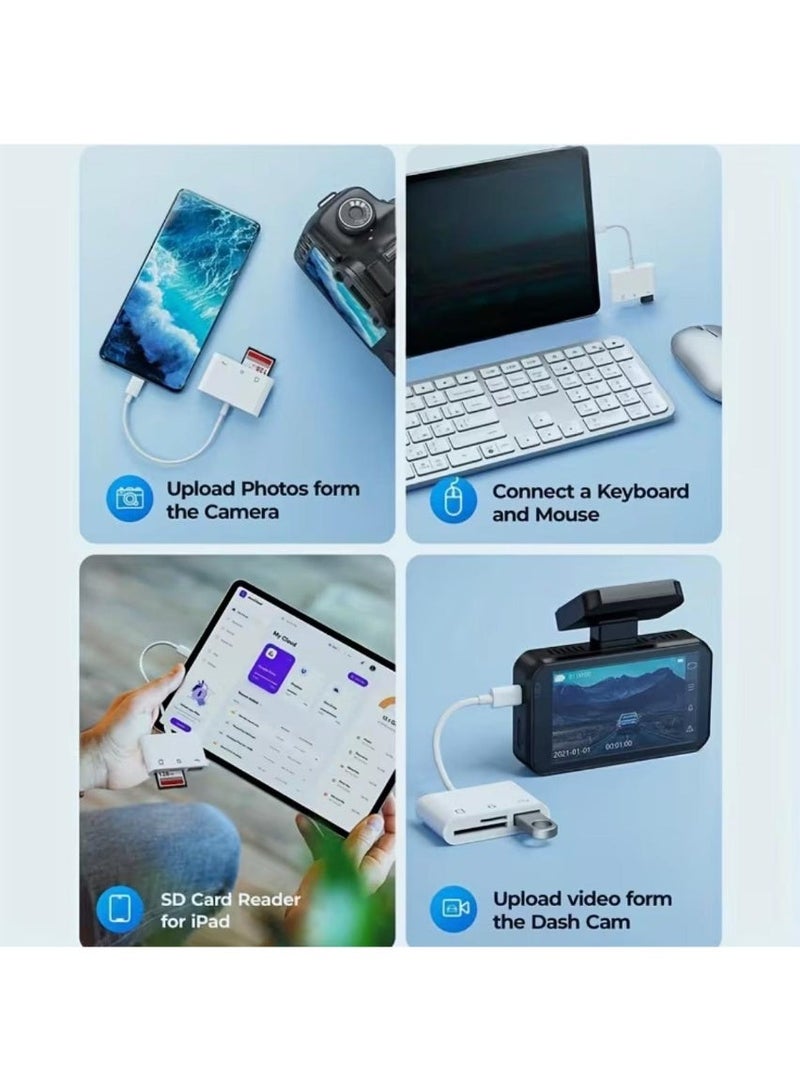 قارئ بطاقات SD ثلاثي الوظائف بمنفذ USB-C - نقل سريع وتوصيل سهل - Image 3