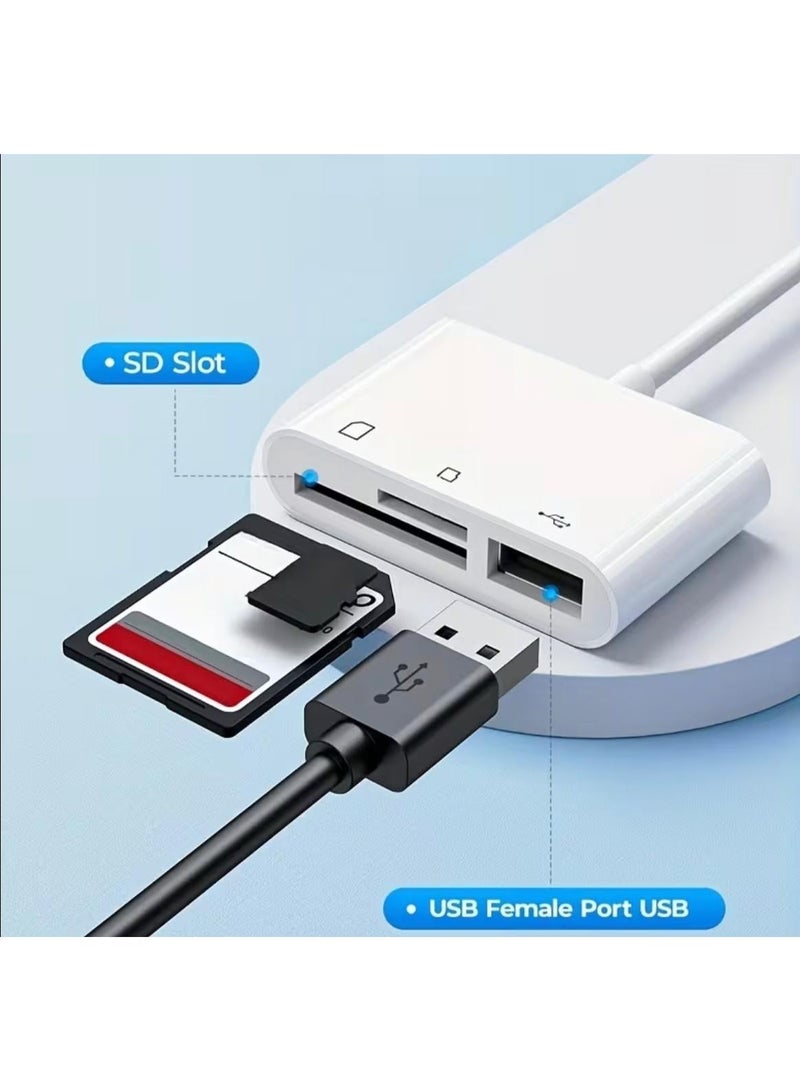 قارئ بطاقات SD ثلاثي الوظائف بمنفذ USB-C - نقل سريع وتوصيل سهل - Image 2