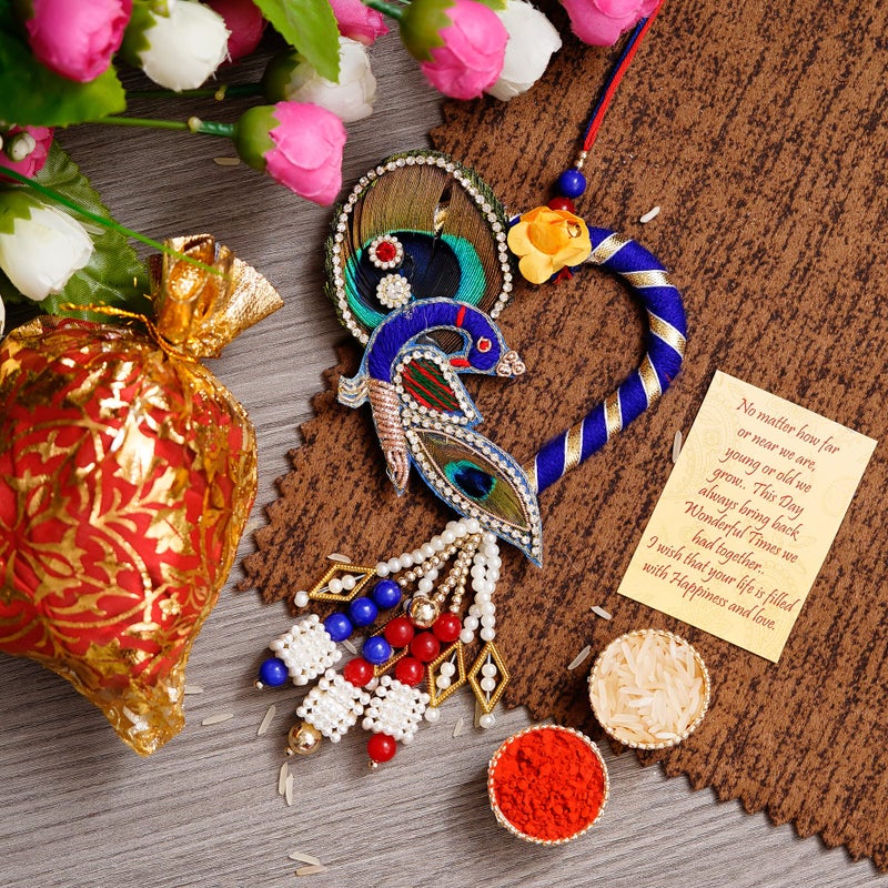 iinfinize Premium Ethnic Lumba Rakhi Fancy Rakhi Celebration Delight Handmade Women Bhabhi Lumba Chuda Jhumar Raksha Bandhan Gift With Roli Chawal - Image 2