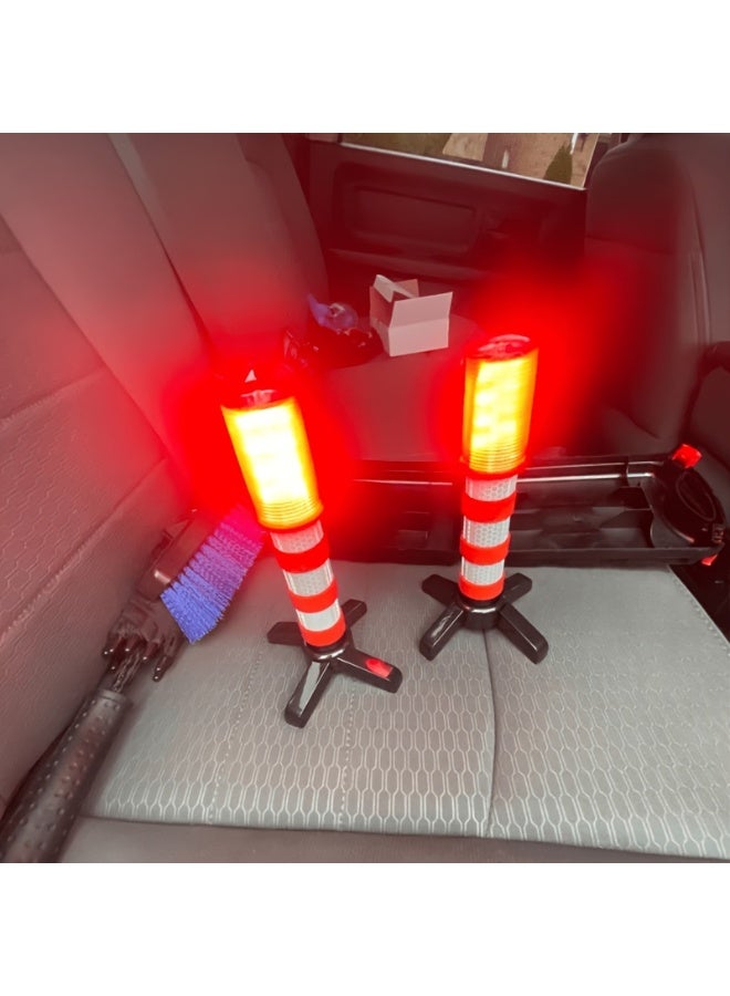 NIBEMINENT LED Road Signal Light 2pcs - Roadside Vehicle and Truck Light with Magnetic Base and Bracket - Includes Solid Storage Case - Safety Beacon Light - Image 5