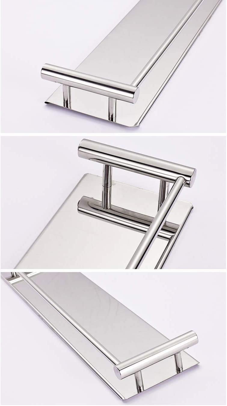 Welson Stainless Steel Double Layer Shelf with Towel Rod - Bathroom Organizer Shelf for Optimal Storage, with Sleek Chrome Finish - Durable Bathroom Accessories and Fittings (5D X 15W X 18H Inch) - Image 5