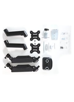 ESSENTIALS 360 Dual Monitor Arm with Gas Spring Monitor Mount Desk Mount Tilt Angle for 13-32 Inch Adjustable Height Load Capacity 10kg VESA 75x75/100x100mm with Grommet And C-Clamp Mounting  - Image 5