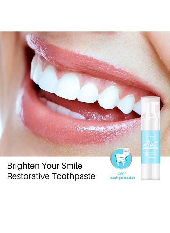 Lanthome - Ha5 Toothpaste，Teeth Whitening Toothpaste, HA5 Hyaluronic Acid Gum Foam Repair Toothpaste, Strong Stain Remover Toothpaste, Toothpaste for Sensitive Teeth, Repair Teeth and Improve Oral Hygiene (Blue-Repair) - Image 1