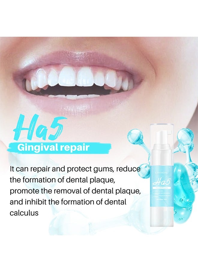 Lanthome - Ha5 Toothpaste，Teeth Whitening Toothpaste, HA5 Hyaluronic Acid Gum Foam Repair Toothpaste, Strong Stain Remover Toothpaste, Toothpaste for Sensitive Teeth, Repair Teeth and Improve Oral Hygiene (Blue-Repair) - Image 1