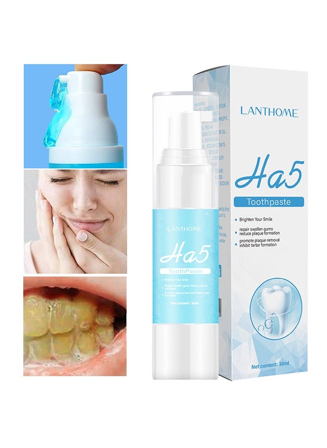 Lanthome - Ha5 Toothpaste，Teeth Whitening Toothpaste, HA5 Hyaluronic Acid Gum Foam Repair Toothpaste, Strong Stain Remover Toothpaste, Toothpaste for Sensitive Teeth, Repair Teeth and Improve Oral Hygiene (Blue-Repair) - Image 1