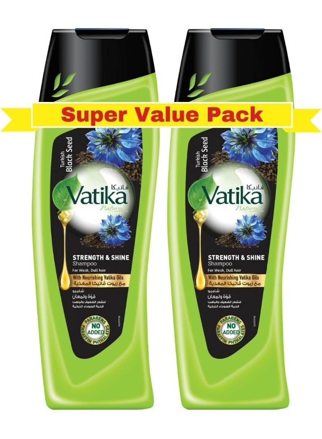 Vatika Naturals Vatika Naturals Turkish Blackseed Strength & Shine Shampoo 2x400 ml  - Image 1