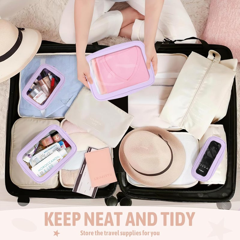 YOPCDJ 5PCS Diaper Bag Organizer Pouch Set, TSA Approved Toiletry Bag，Clear Waterproof TPU Makeup Bag Set Travel Organizer Bags for Women and Kids - Image 5