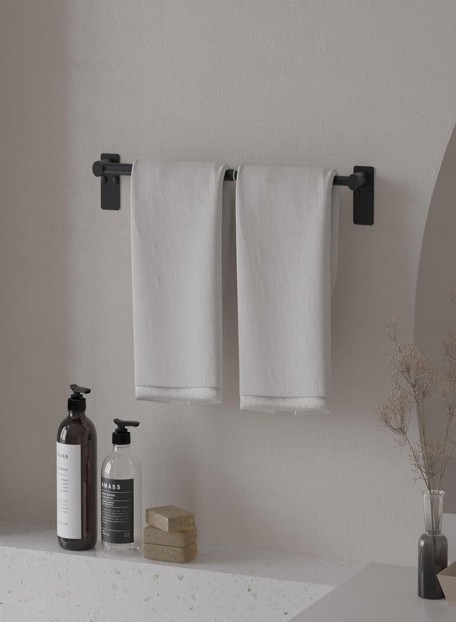 MIROAMZ Towel Bar, 14inch to 25inch Adjustable Towel Holder Rod, Self Adhesive Wall Mounted Hand or Body Towel Rack for Bathroom Kitchen, 304 Stainless Steel Organizer Single Bar Matte Black - Image 4