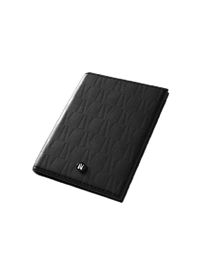 ليفيلو محفظة جلد طبيعي قابلة للطي مع شعار منقوش ومنظم للجيوب - Image 1