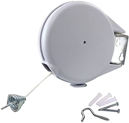 UNIQUE CART Retractable Clothesline - Portable Heavy Duty Indoor and Outdoor Single Clothes Drying Rack - 40 Feet PVC Retracting Clothes Line with Wall Mount Hang The Wet Dry Clothing Laundry - Image 4