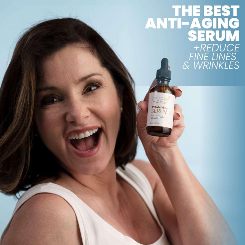 Eva Naturals Vitamin C Serum for Face with Retinol & Salicylic Acid â€“ Skin Clearing Acne Spot Treatment with Niacinamide, Hyaluronic Acid, MSM â€“ Anti-Aging Facial Serum for Dark Spots and Blemishes - Image 3