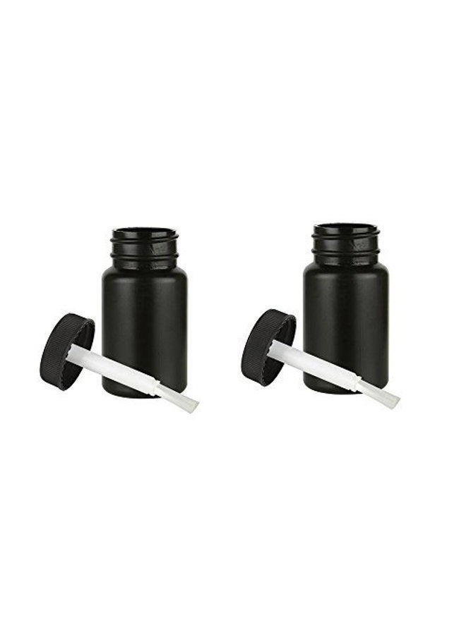 2 Empty Plastic Bottles Brush Applicator Cap Arts Craft Paint Jar Container 2oz