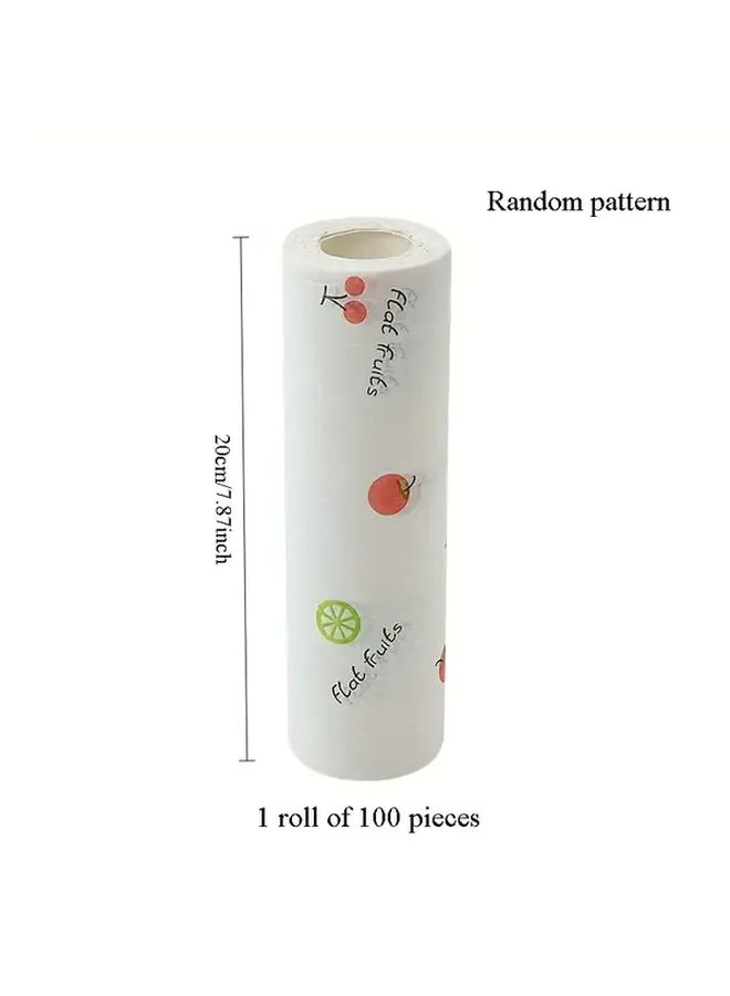 100pcs Checked Space Theme Nonwoven Disposable Cleaning Wipes Wet Dry Oil Resistant Roll - Image 2