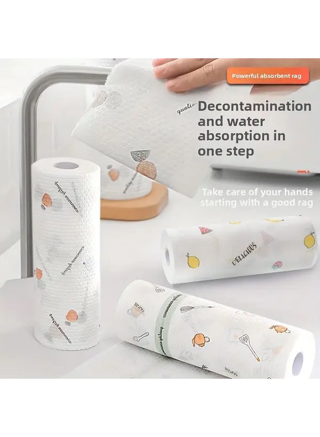 100pcs Checked Space Theme Nonwoven Disposable Cleaning Wipes Wet Dry Oil Resistant Roll - Image 3