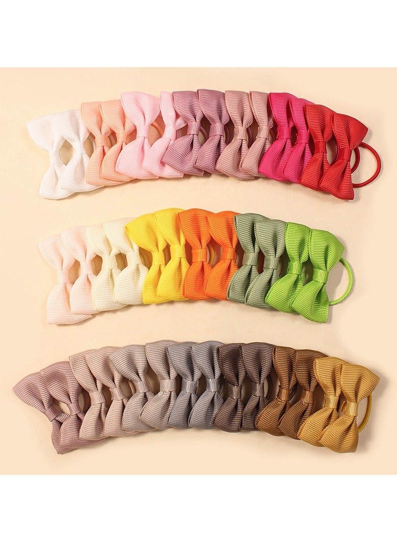 Girls Hair Accessories Cute Ponytail Holders 40pcs Colorful Ribbon Bows Elastic Hair Ties Perfect For School & Birthday Gifts