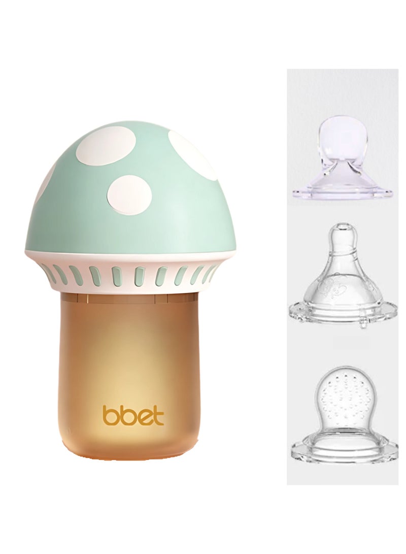 BBET 3-in-1 Baby Feeding Bottle, Baby Safe Silicone Bottle with Mini Spoon Feeder for Rice Cereal, 80ML Silicone Spoon Baby Bottle – Safe, Convenient Feeding Solution (Green) - Image 1
