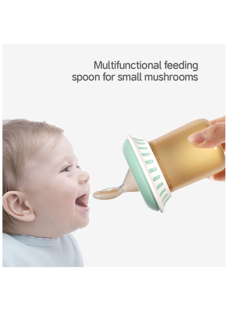 BBET 3-in-1 Baby Feeding Bottle, Baby Safe Silicone Bottle with Mini Spoon Feeder for Rice Cereal, 80ML Silicone Spoon Baby Bottle – Safe, Convenient Feeding Solution (Green) - Image 4