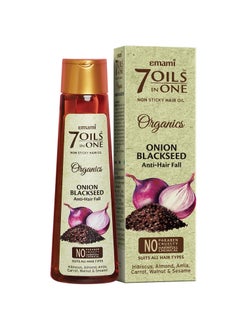 emami Emami 7 Oils In One Organics Onion Blackseed Hair Oil | Anti-Hair Fall | Ultra-Light & Non-Sticky | Free From Parabens, Sulphates & Harmful Chemicals | For Thick, Strong Hair, 200ml  - Image 1