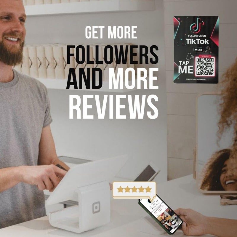 Upgraving Reusable Followers Tap Sticker for TikTok with QR & NFC Tap - Compatible with iPhone and Android - Follow us on TikTok- Powered by (1 Sticker) - Image 5
