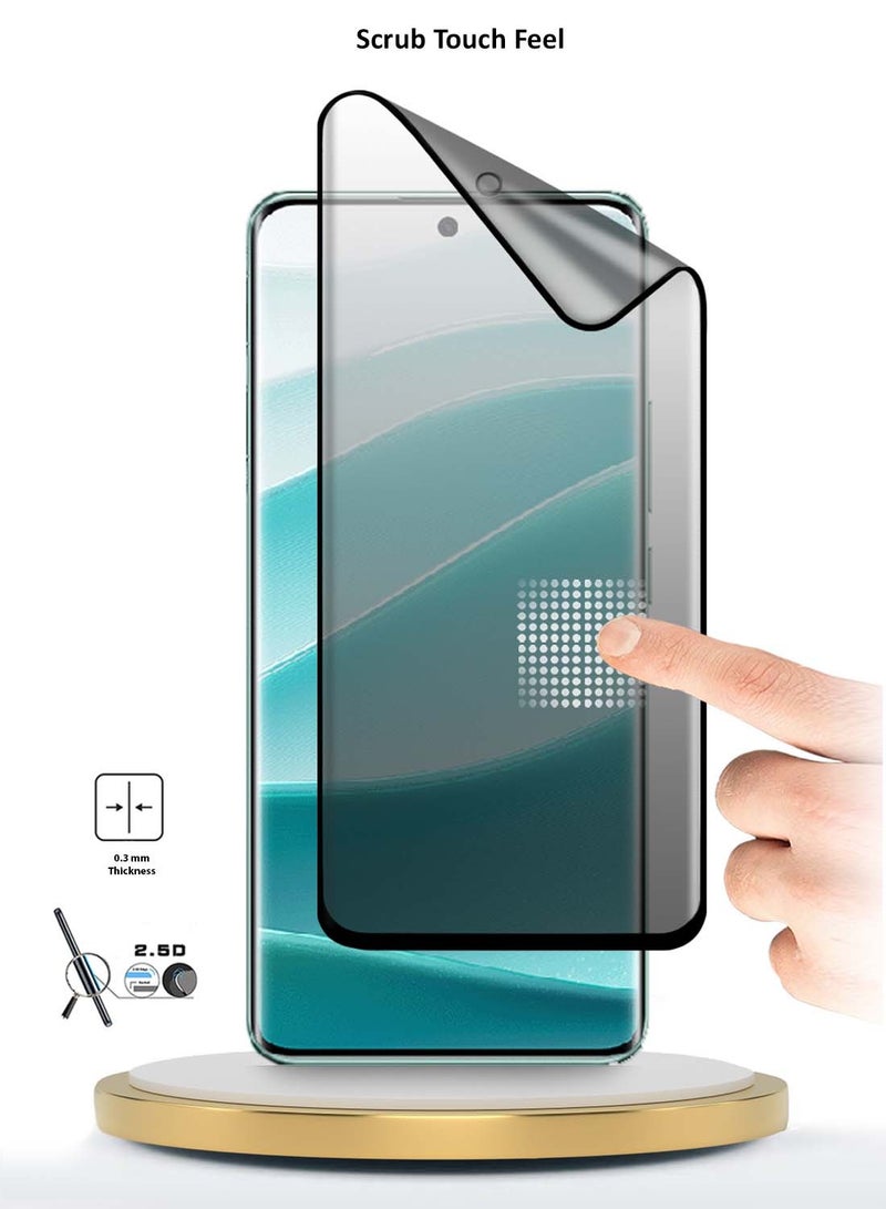 دبليو تيك شاومي ريدمي نوت 14 برو 5 جي 2024 نانو سيراميك الخصوصية كامل الغراء كامل جراب كامل ماتي شاشة حماية مرنة غير لامعة - شفاف / أسود - Image 2