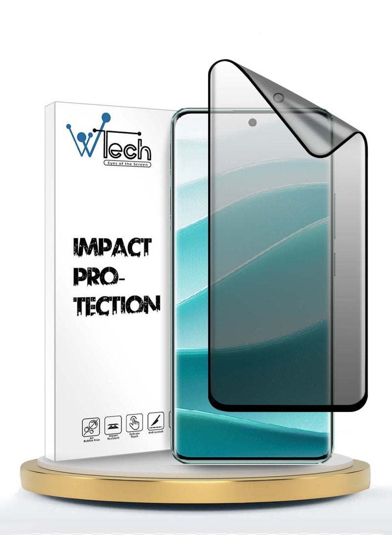 دبليو تيك شاومي ريدمي نوت 14 برو 5 جي 2024 نانو سيراميك الخصوصية كامل الغراء كامل جراب كامل ماتي شاشة حماية مرنة غير لامعة - شفاف / أسود - Image 1