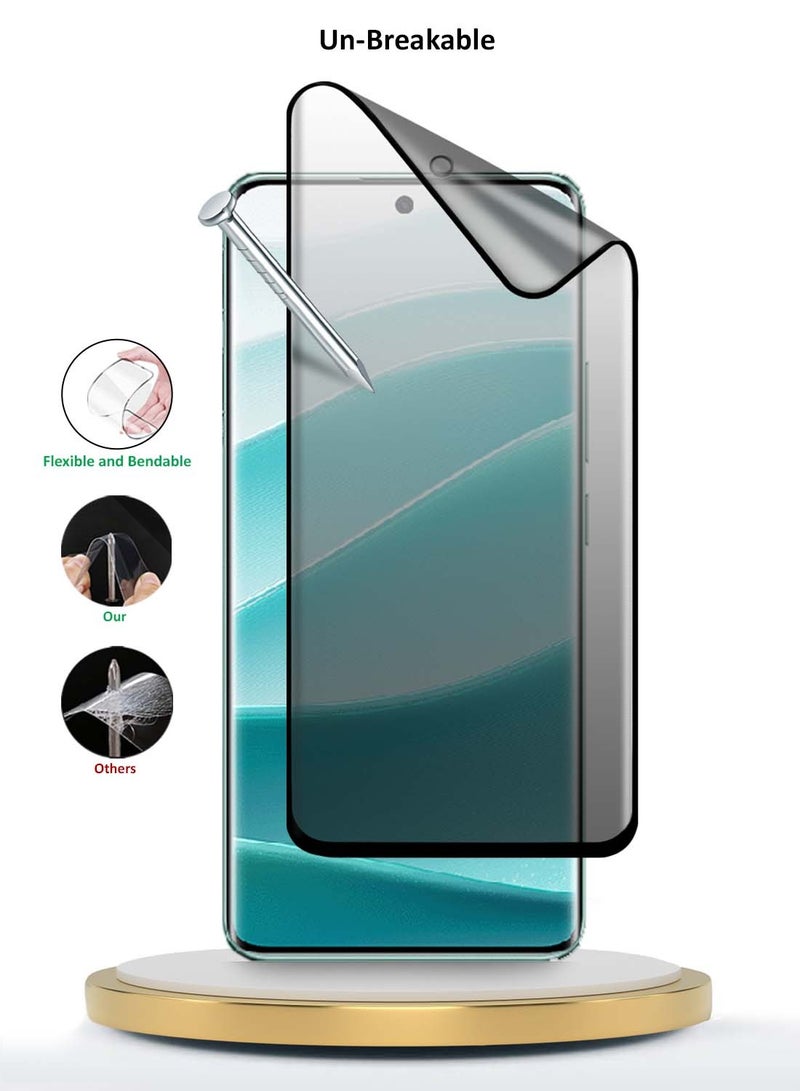 دبليو تيك شاومي ريدمي نوت 14 برو 5 جي 2024 نانو سيراميك الخصوصية كامل الغراء كامل جراب كامل ماتي شاشة حماية مرنة غير لامعة - شفاف / أسود - Image 3