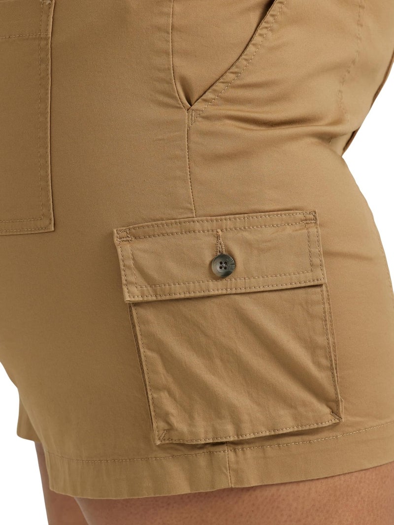 Lee Women's Ultra Lux Comfort with Flex-to-Go Cargo Short Settler Tan 6 - Image 2
