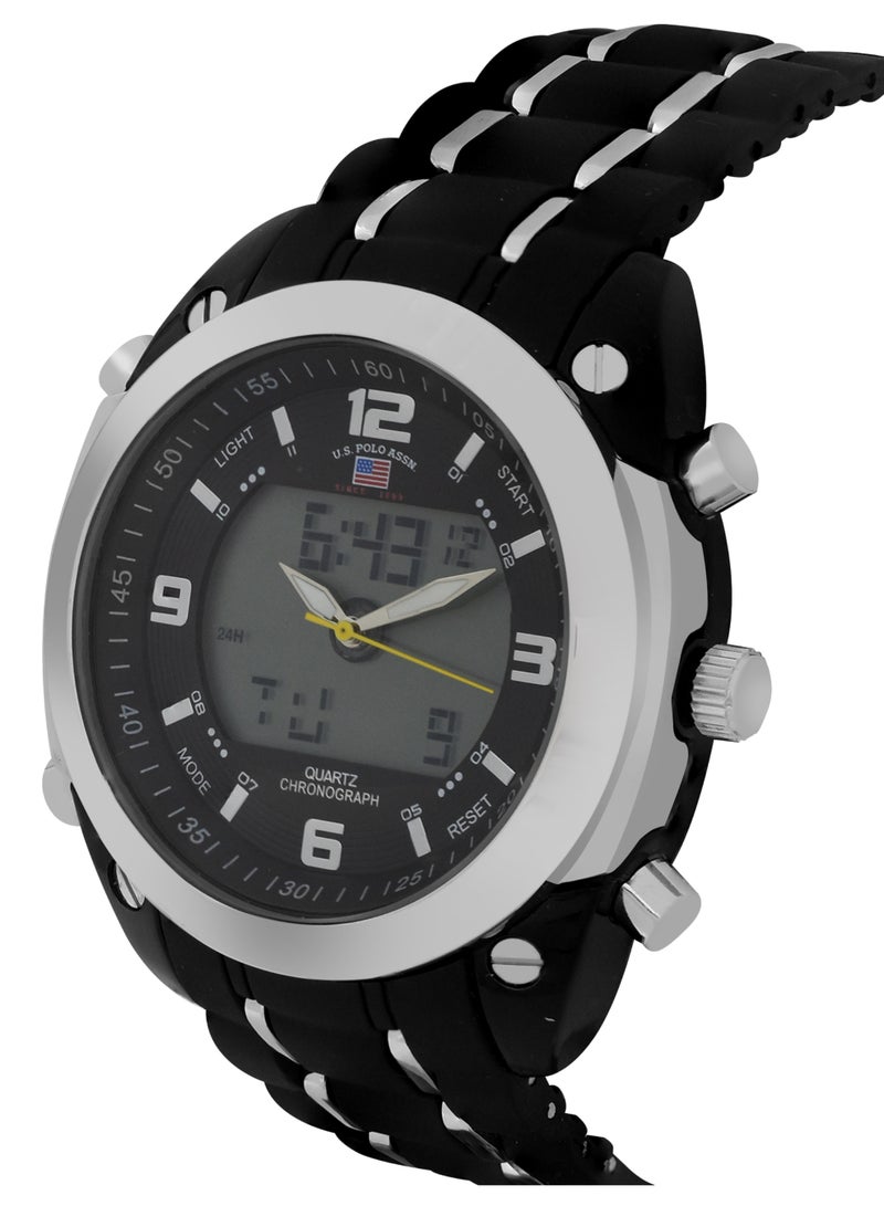 U.S. Polo Assn. Mens Quartz Watch, Analog-Digital Display and Silicone Strap - Image 2