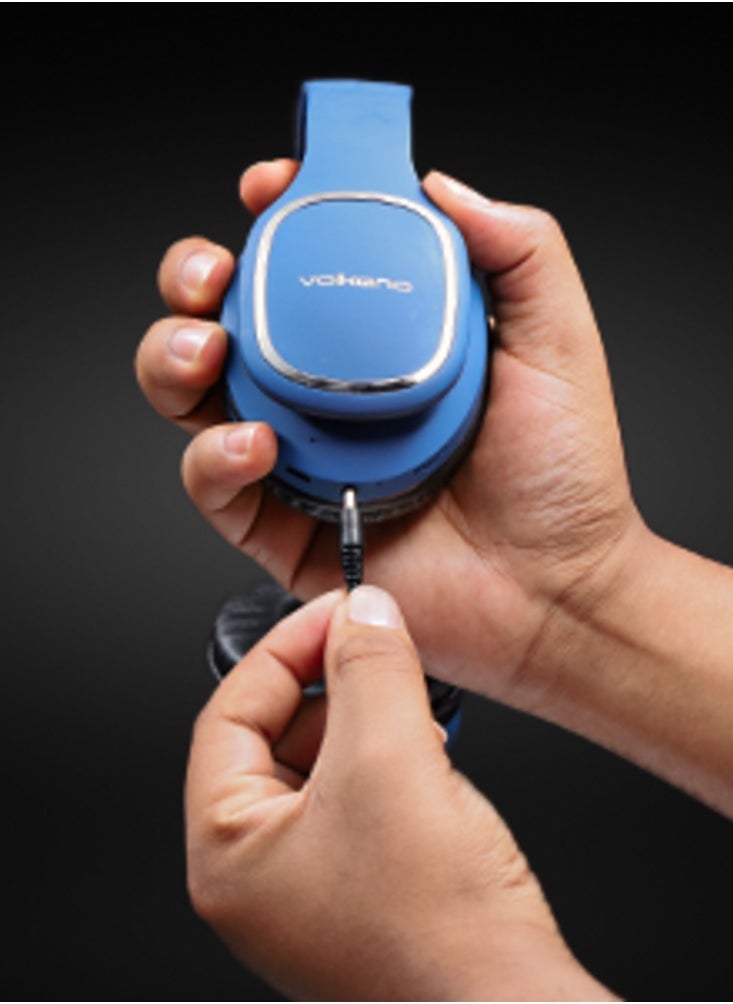 Volkano - Volkano Phonic Series Bluetooth Full Size Head Phones - Blue - Image 1